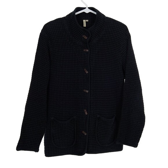 Focus Casual Life Lagenlook Waffleknit Button Front Top Women's Small - Picture 1 of 6